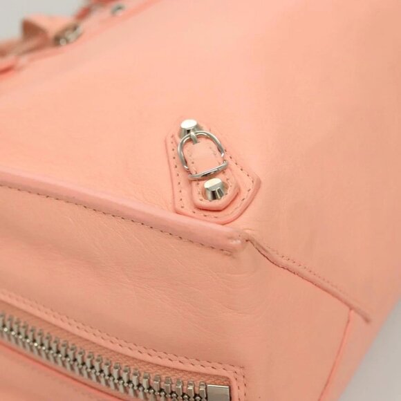 BALENCIAGA The Paper A6 Hand Bag Leather 2way Pink Silver - Picture 7 of 15